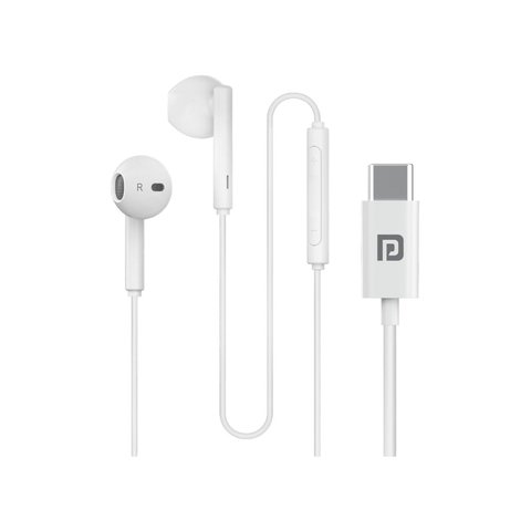 Portronics Conch Theta C Type C Wired Earphones (White)